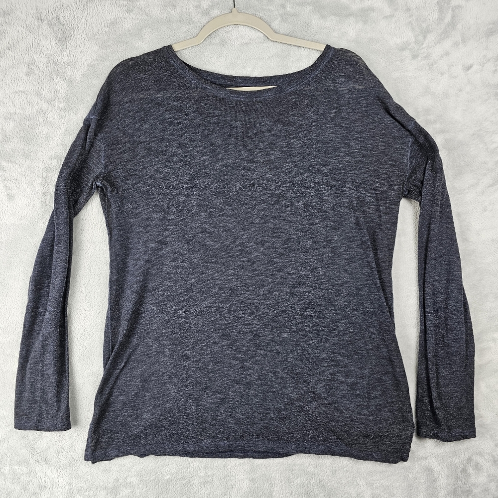 Athleta Long Sleeve Shirt Top Women's Size XS Gray/Blue Sporty
